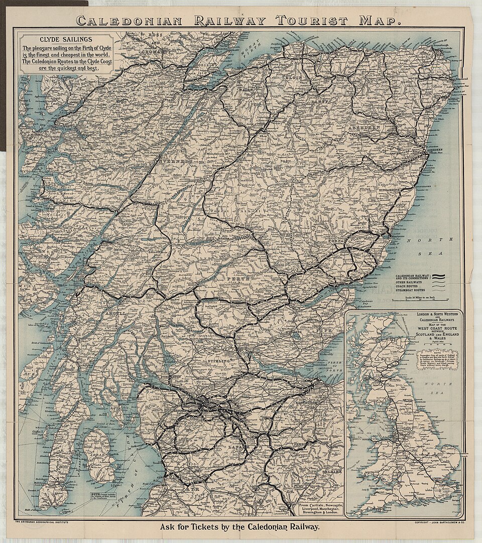 Caledonian Railway tourist map from around 1900
