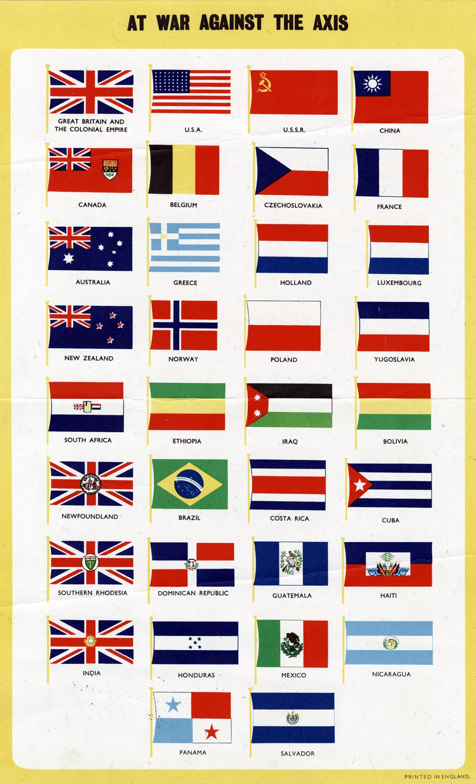 British 1943 At War Against the Axis poster