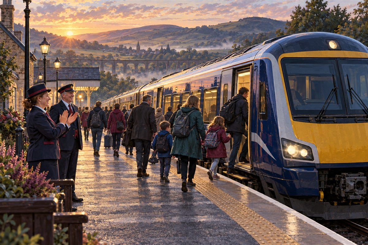 Interpretive illustration for Borders Services Hit the Tracks