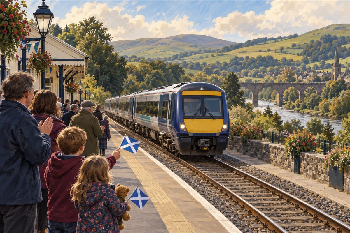 Interpretive illustration for Borders railway reopens signalling fresh hope for more Scottish lines