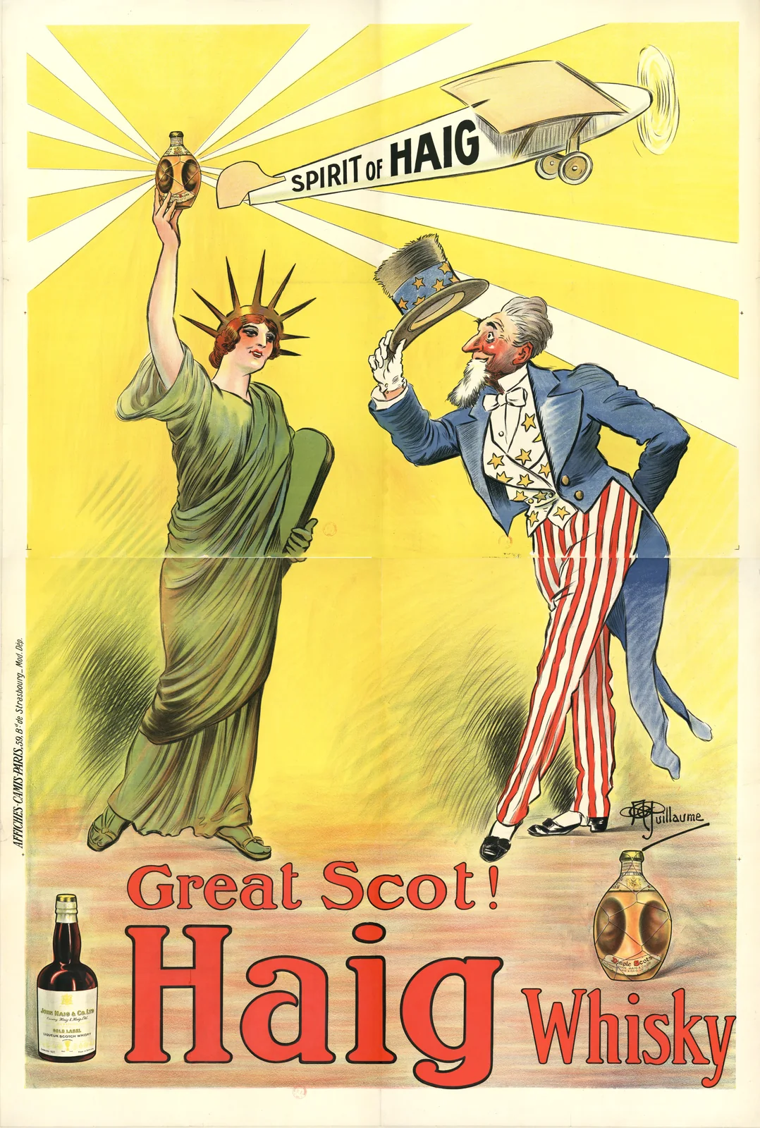 Colourful 1928 Spirit of Haig Great Scot whisky poster