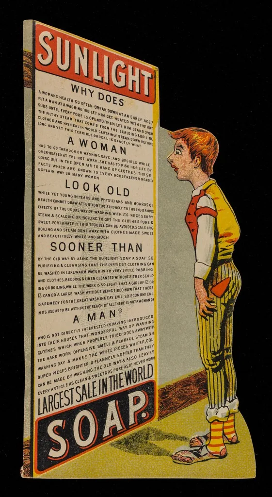 Two-sided Victorian Sunlight Soap advertisement