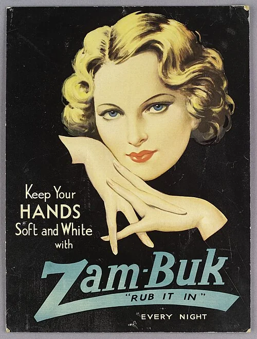 1930s advertisement headed Keep Your Hands Soft and White with Zam-Buk