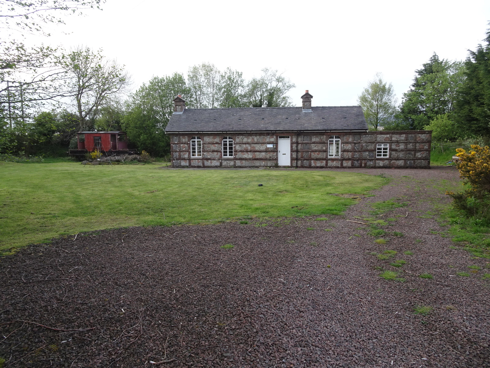 The restored Creetown station building on the former Port Road