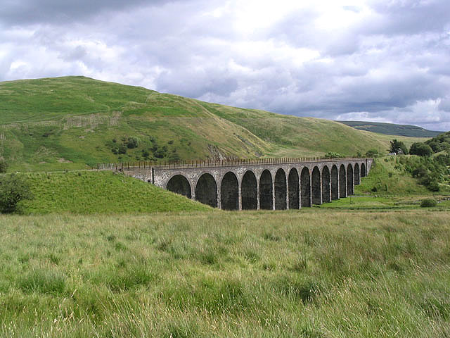 Shankend Viaduct crossing open hills on the Waverley Route
